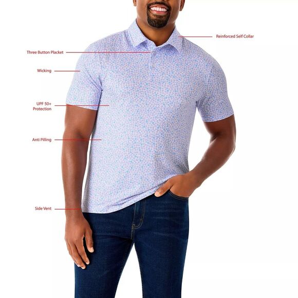 NWT Member's Mark Men's Short Sleeve Wicking Performance Polo Purple Size M - Picture 5 of 7